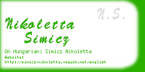 nikoletta simicz business card